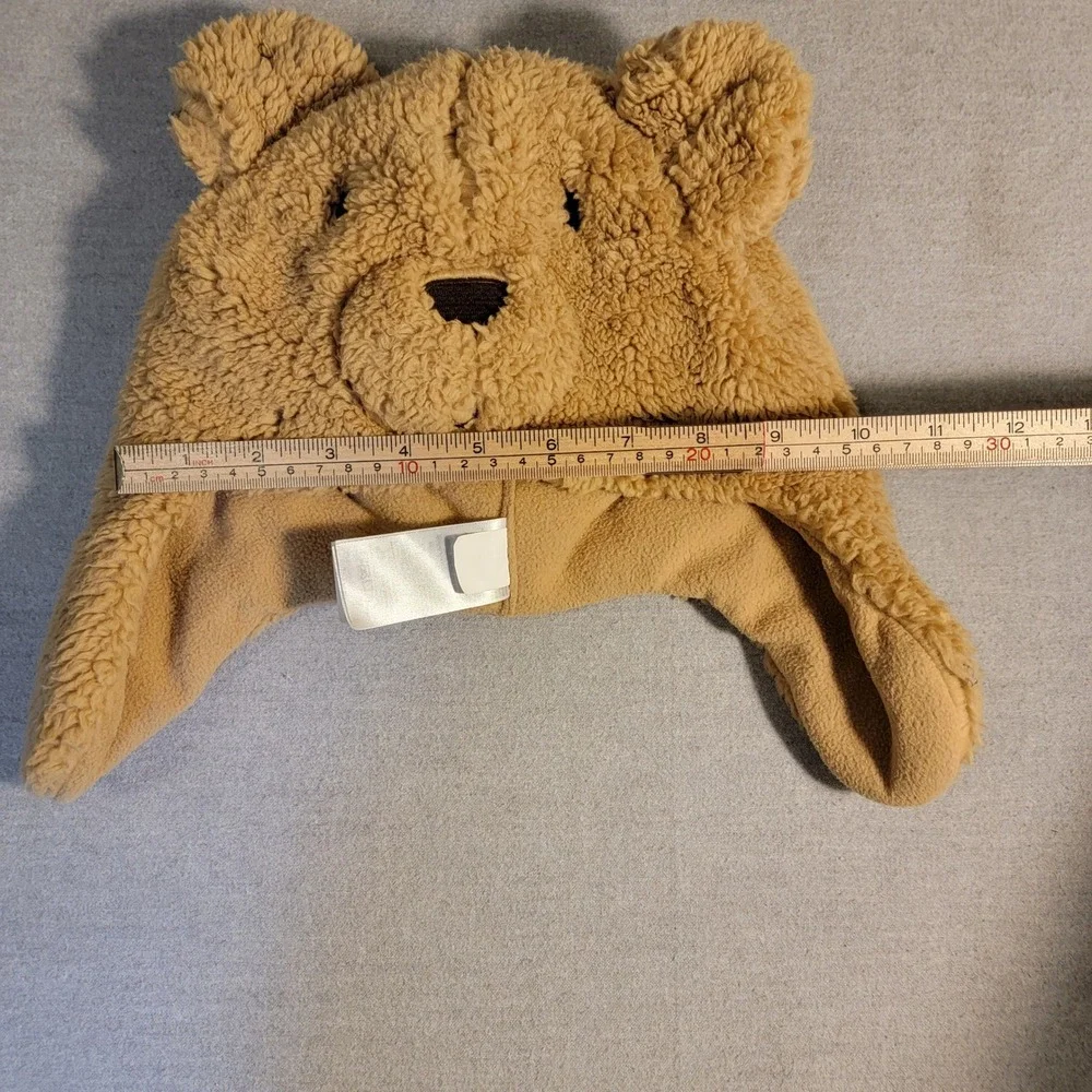 Baby Gap Bear Trapper Hat Toddler M/L Tan Excellent Sherpa Fleece Earflap Beanie